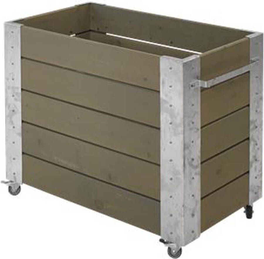 Plus Danmark Plantenbak vuren geimpregneerd | Cubic grijsbruin 87 x 50 x 70 cm