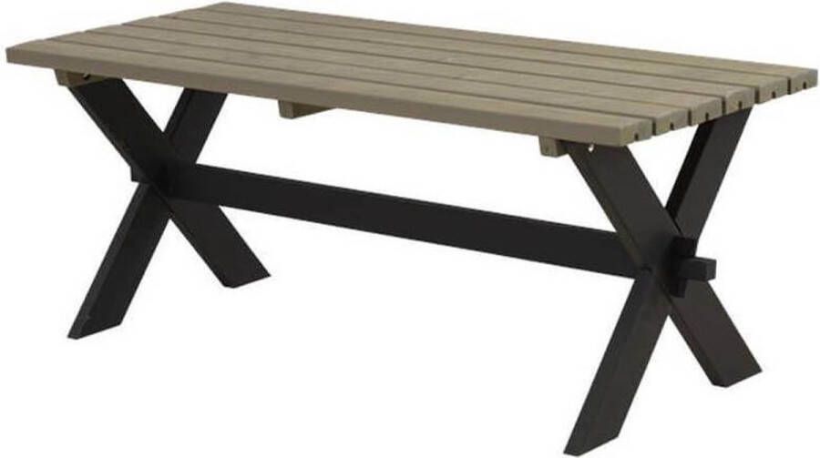 Plus Danmark Tafel vuren geimpregneerd | Nostalgi zwart en grijsbruin 76 x 177 x 72 cm