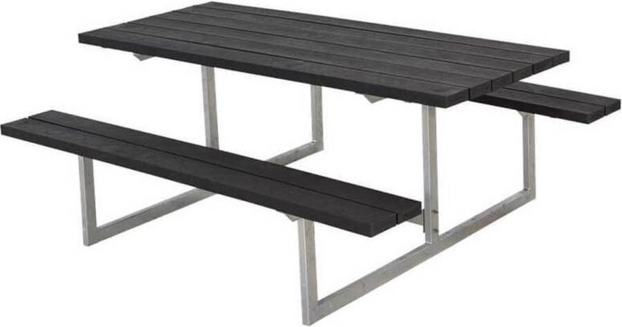Trendyard Picknicktafel "Basic" Zwart Gerecycled Kunststof Planken