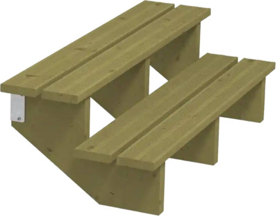 Plus Danmark Tuintrap hout 2 treden inclusief treden 50 x 34 x 120 cm