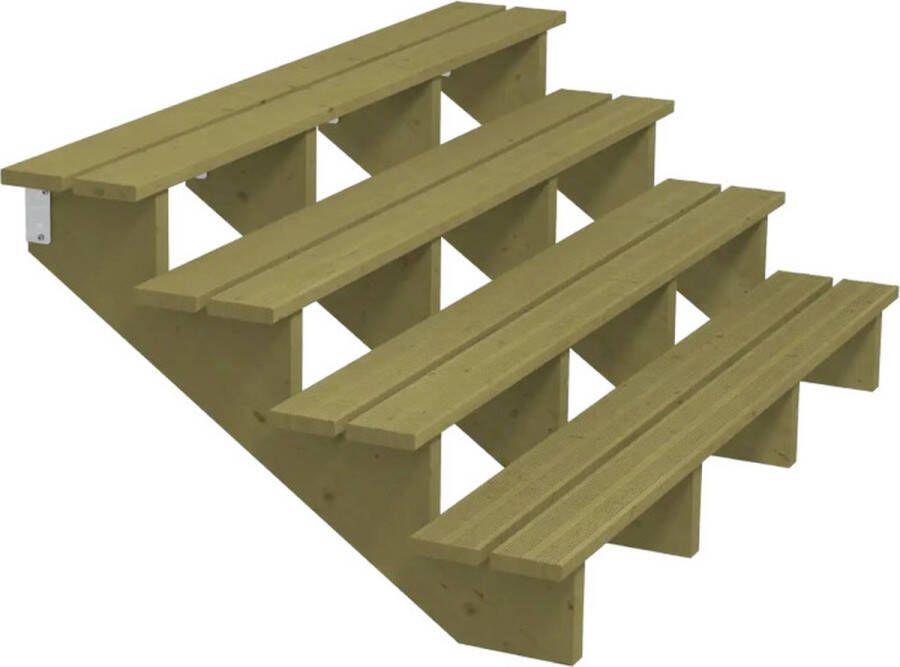 Plus Danmark Tuintrap hout 4 treden inclusief treden 101 x 71 x 180 cm