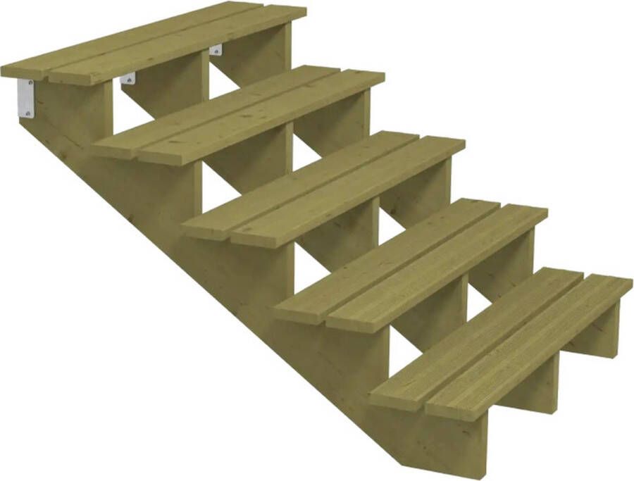 Plus Danmark Tuintrap hout 5 treden inclusief treden 126 x 88 x 120 cm