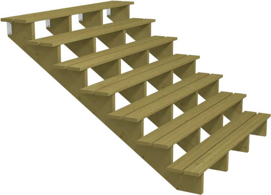 Plus Danmark Tuintrap hout 7 treden inclusief treden 175 x 119 x 180 cm