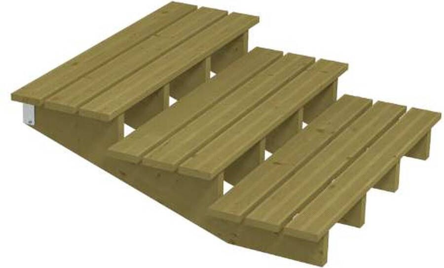 Plus Danmark Tuintrap hout lui 3 treden inclusief treden 118 x 42 x 120 cm