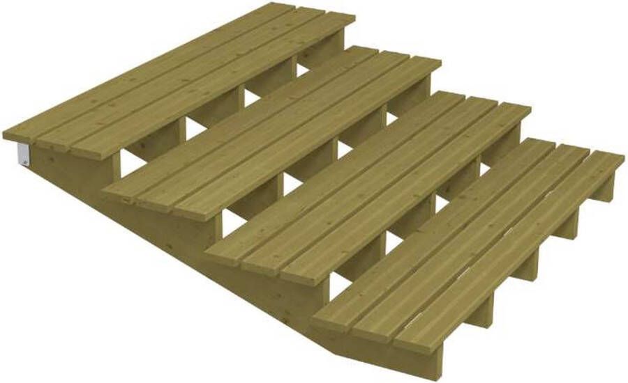 Plus Danmark Tuintrap hout lui 4 treden inclusief treden 157 x 55 x 180 cm