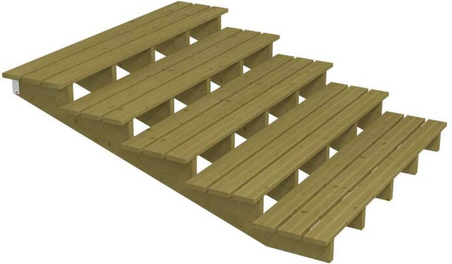 Plus Danmark Tuintrap hout lui 5 treden inclusief treden 196 x 68 x 180 cm