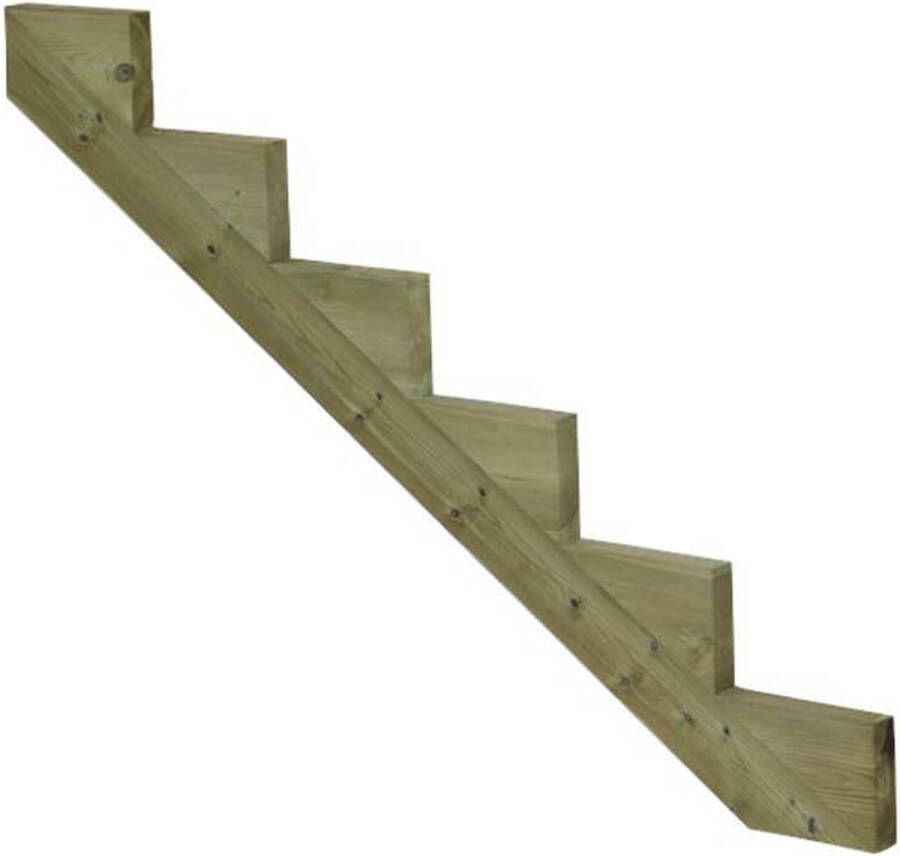 Plus Danmark Tuintrap vuren geimpregneerd Trapbalk 6 treden