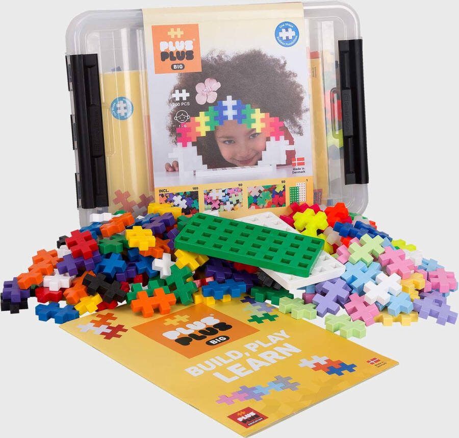 Plus-Plus BIG Opbergbox Mix Constructiespeelgoed Set Met Bouwstenen 200 Delige Bouwset Bouwspeelgoed Vanaf 3 Jaar
