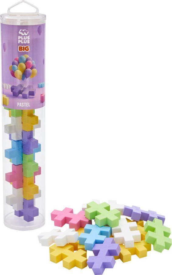 Plus-Plus BIG Pastel Tube Constructiespeelgoed Set Met Bouwstenen 15 Delige Bouwset Bouwspeelgoed Vanaf 3 Jaar