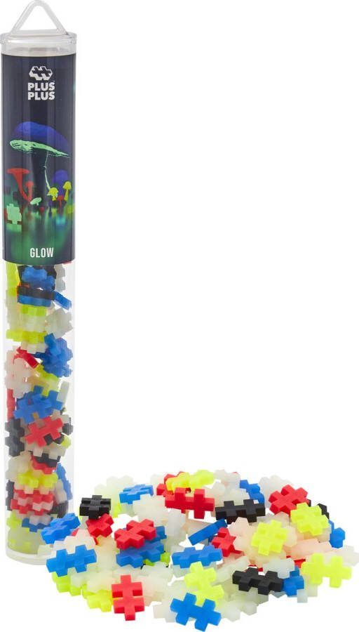 Plus-Plus Glow Mix Tube Constructiespeelgoed Set Met Bouwstenen 100 Delige Bouwset Bouwspeelgoed Vanaf 3 Jaar
