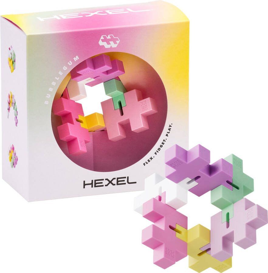 Plus-Plus Hexel Kleur Bubblegum Constructiespeelgoed Fidget 6 Delig Bouwspeelgoed Vanaf 3 Jaar