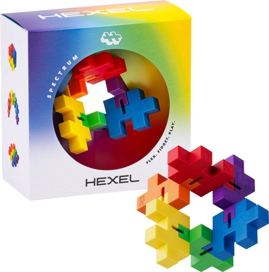 Plus-Plus Hexel Kleur Spectrum Constructiespeelgoed Fidget 6 Delig Bouwspeelgoed Vanaf 3 Jaar