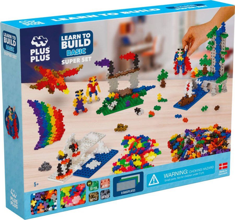 Plus-Plus Learn To Build Pastel Constructiespeelgoed Super Set Met Bouwstenen 1200 Delige Bouwset Bouwspeelgoed Blauw Vanaf 5 Jaar