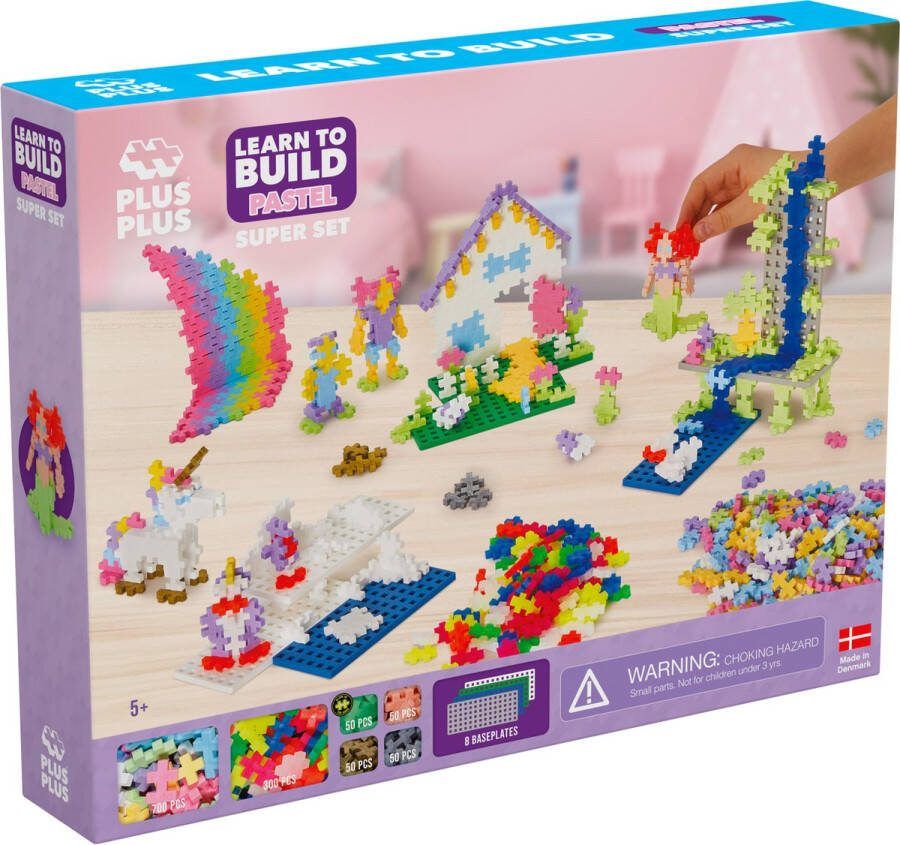 Plus-Plus Learn To Build Pastel Constructiespeelgoed Super Set Met Bouwstenen 1200 Delige Bouwset Bouwspeelgoed Lila Vanaf 5 Jaar