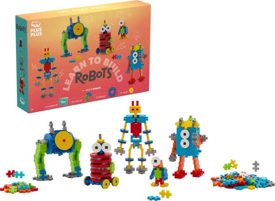 Plus-Plus Learn To Build Robots Constructiespeelgoed Set Met Bouwstenen 250 Delige Bouwset Bouwspeelgoed Vanaf 5 Jaar