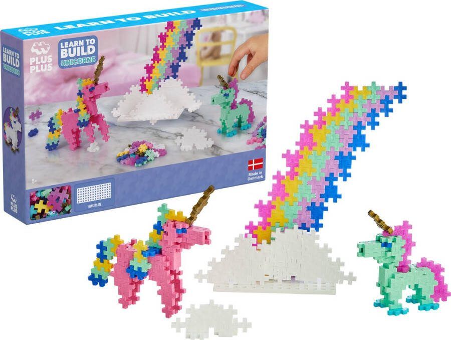 Plus-Plus Learn to Build Unicorns Constructiespeelgoed Set Met Bouwstenen 275 Delige Bouwset Bouwspeelgoed Vanaf 5 Jaar