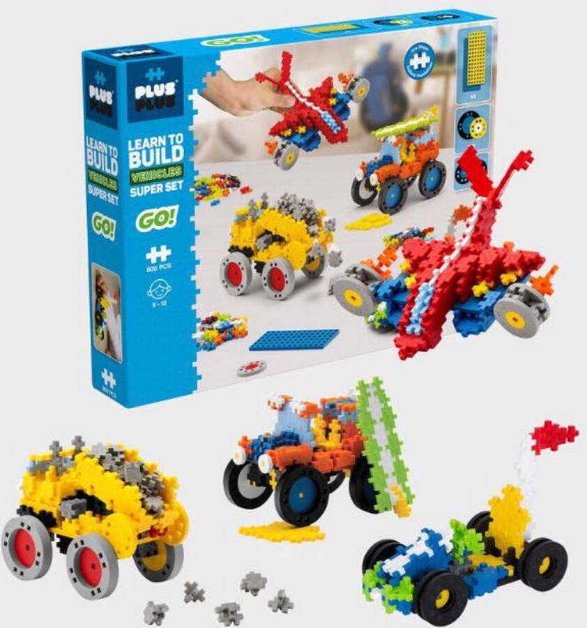 Plus-Plus Learn To Build Voertuigen Constructiespeelgoed Set Met Bouwstenen 800 Delige Bouwset Bouwspeelgoed Vanaf 5 Jaar