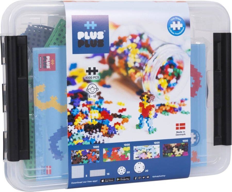 Plus-Plus Opbergbox Mix Constructiespeelgoed Set Met Bouwstenen 4000 Delige Bouwset Bouwspeelgoed Vanaf 5 Jaar