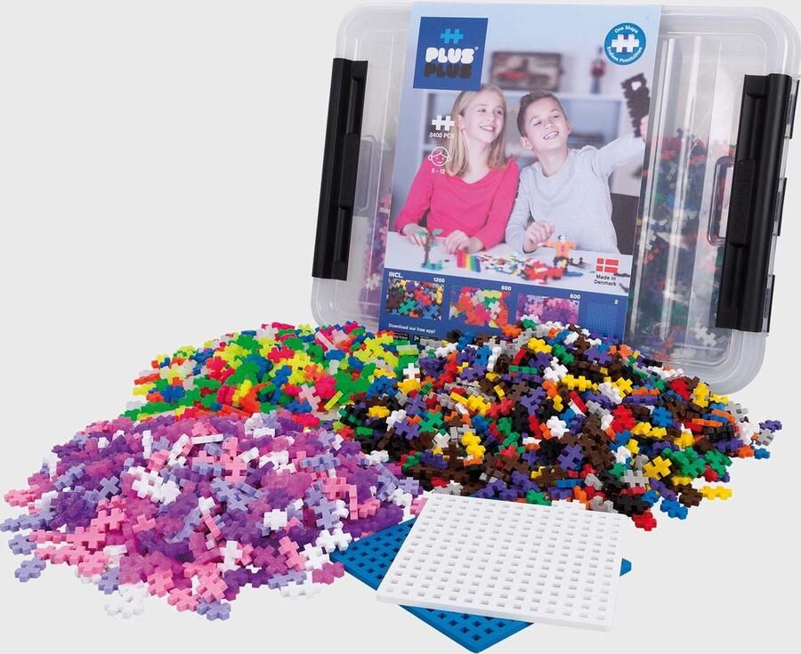 Plus-Plus Opbergbox Mix Constructiespeelgoed Set Met Bouwstenen 2400 Delige Bouwset Bouwspeelgoed Vanaf 3 Jaar