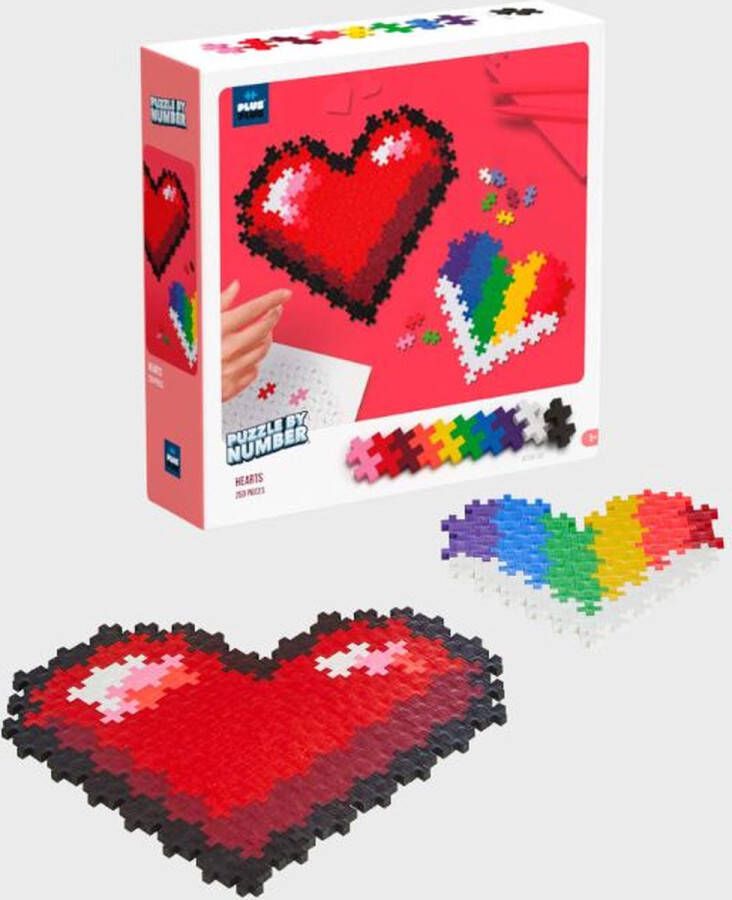 Plus-Plus Puzzle By Number Hearts Constructiespeelgoed Set Met Bouwstenen 250 Delige Bouwset Bouwspeelgoed Vanaf 5 Jaar