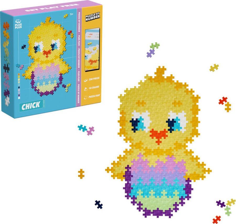Plus-Plus Puzzle By Number Kuiken Constructiespeelgoed Set Met Bouwstenen 250 Delige Bouwset Bouwspeelgoed Vanaf 5 Jaar