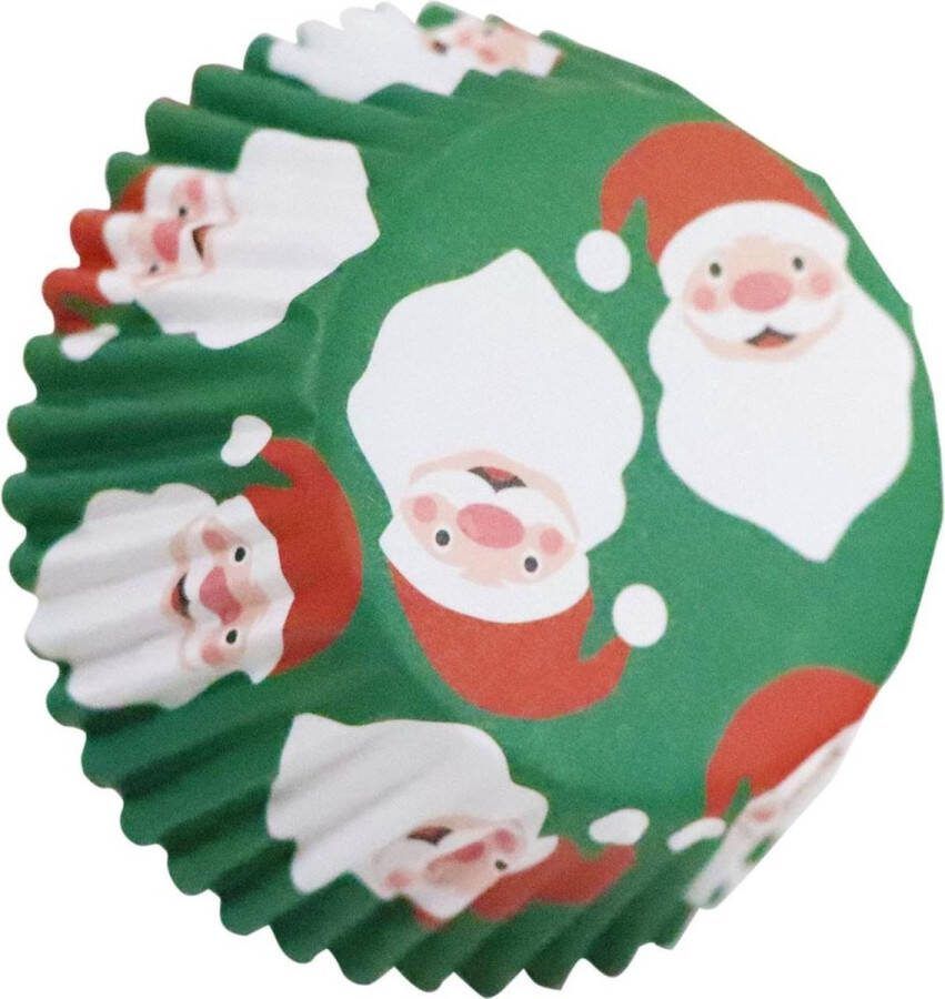 PME aluminium Cupcakevormpjes Kerstman 30 stuks