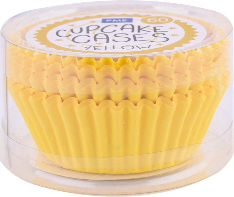 PME Cupcake Vormpjes Papier Geel pk 60 Baking Cups