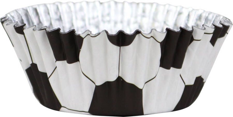 PME Cupcake Vormpjes Papier met Folie Football pk 30 Baking Cups