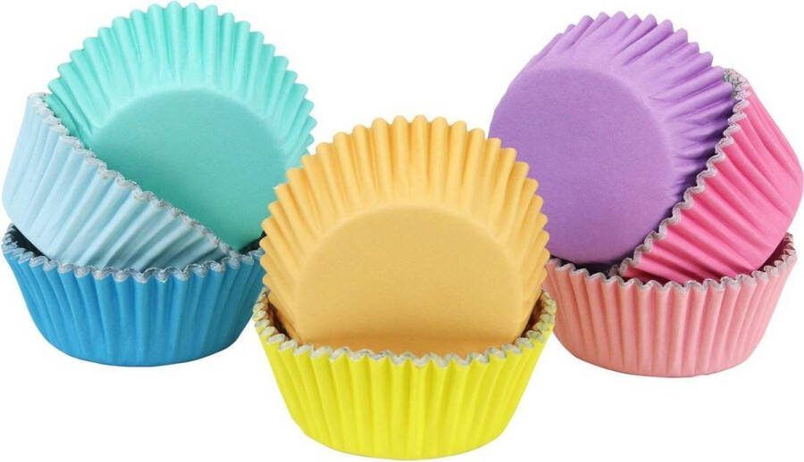 PME Cupcake Vormpjes Papier met Folie Pastel Kleuren pk 100 Baking Cups