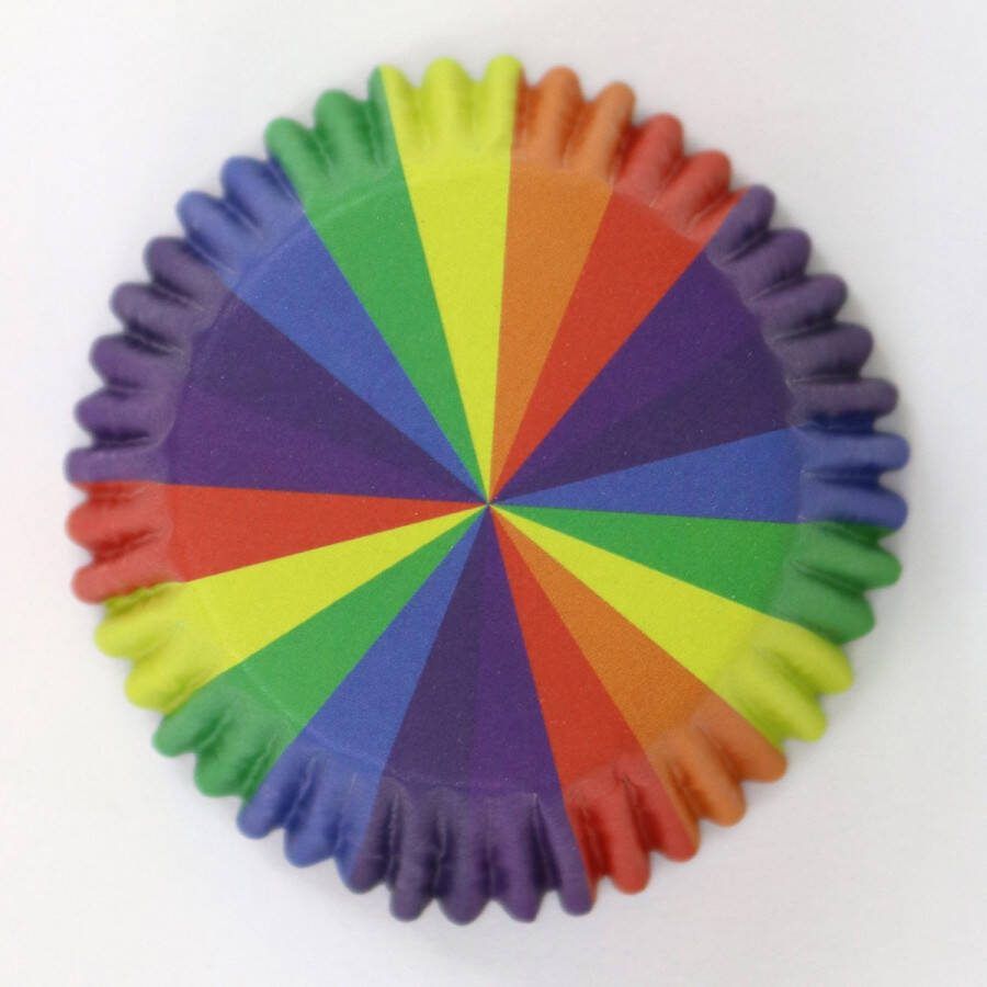 PME Cupcake Vormpjes Papier met Folie Regenboog Kleuren pk 30 Baking Cups