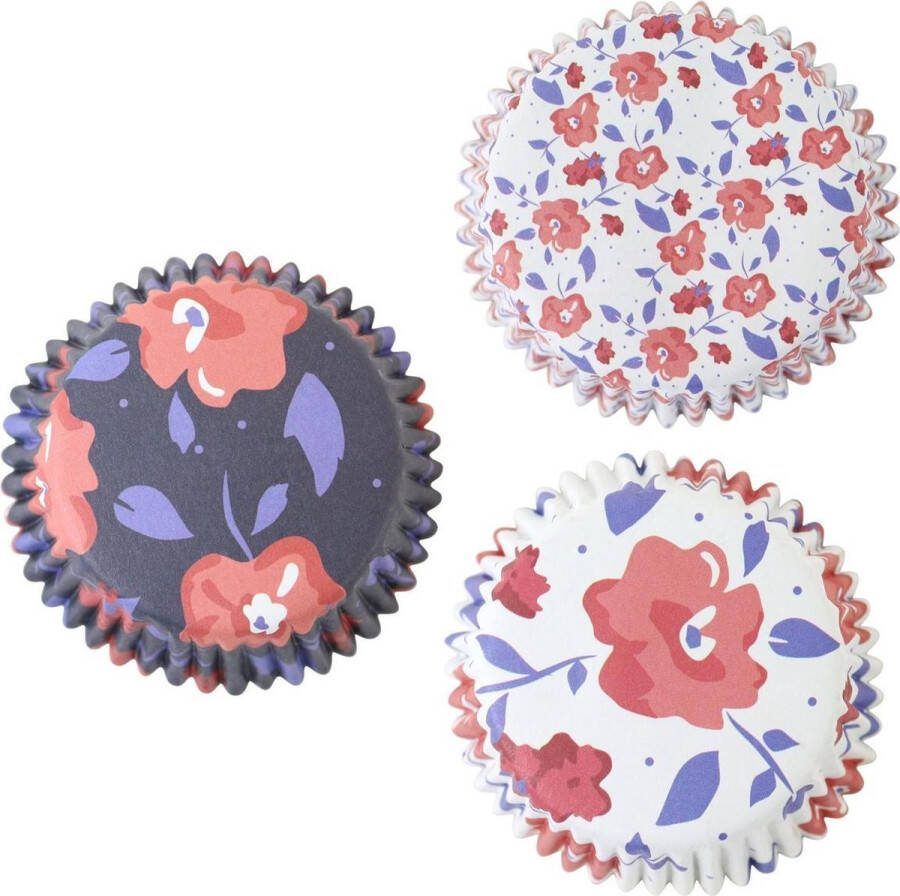 PME Cupcake Vormpjes Papier met Folie Tea Party pk 60 Baking Cups