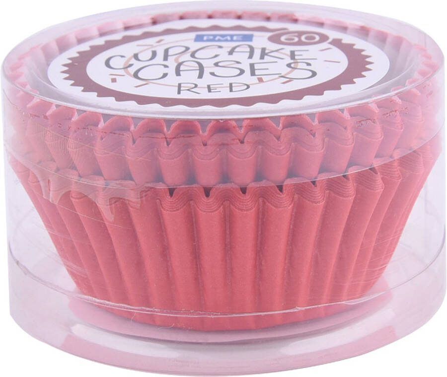 PME Cupcake Vormpjes Papier Rood pk 60 Baking Cups