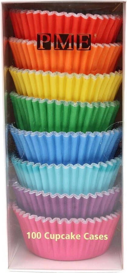 PME Cupcake Vormpjes Regenboog kleuren pk 100