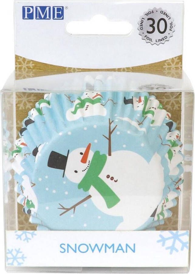 PME Cupcakevormpjes Kerst Sneeuwman 30 stuks