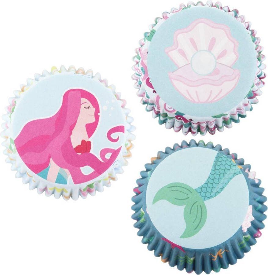 PME Cupcake Vormpjes Papier Zeemeermin pk 60 Baking Cups