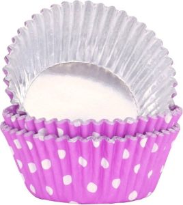 PME Cupcakevormpjes Polka Dot Paars pk 30