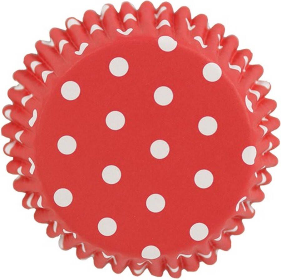 PME Cupcakevormpjes Polka Dot Rood pk 30