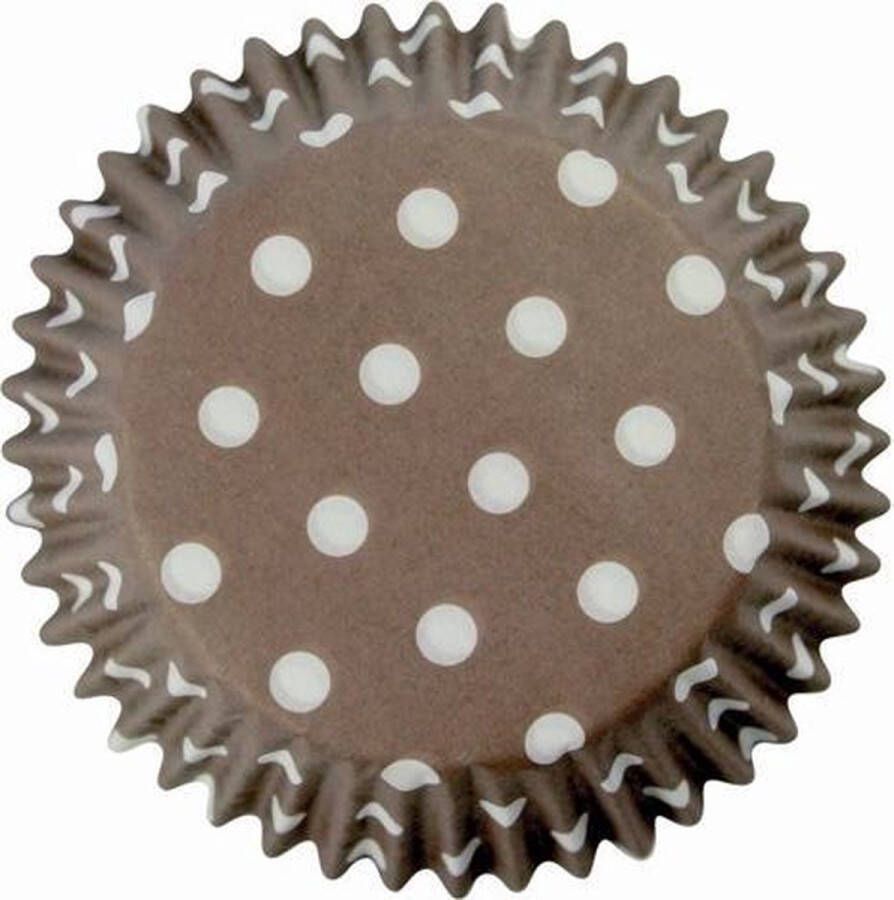 PME Cupcakevormpjes Polka Dots Brown pk 60