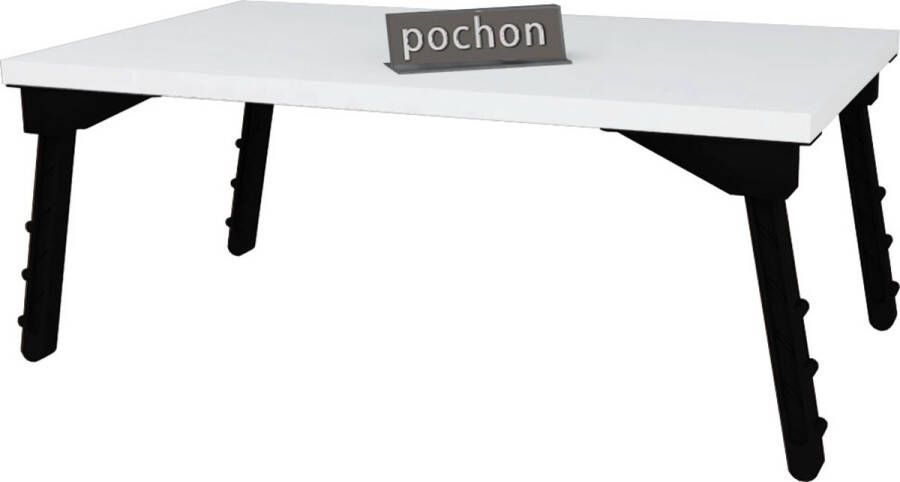 Pochon Home Bedtafel Laptoptafel Wit Inklapbaar Laptop standaard 24x60x36 cm