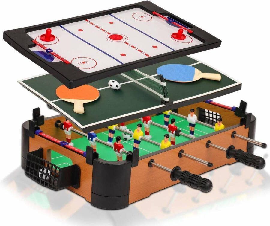 Point games 3 in 1 Game Set Foosball Hockey & Table Tennis TafelVoetbal Hockey en Tafeltennis
