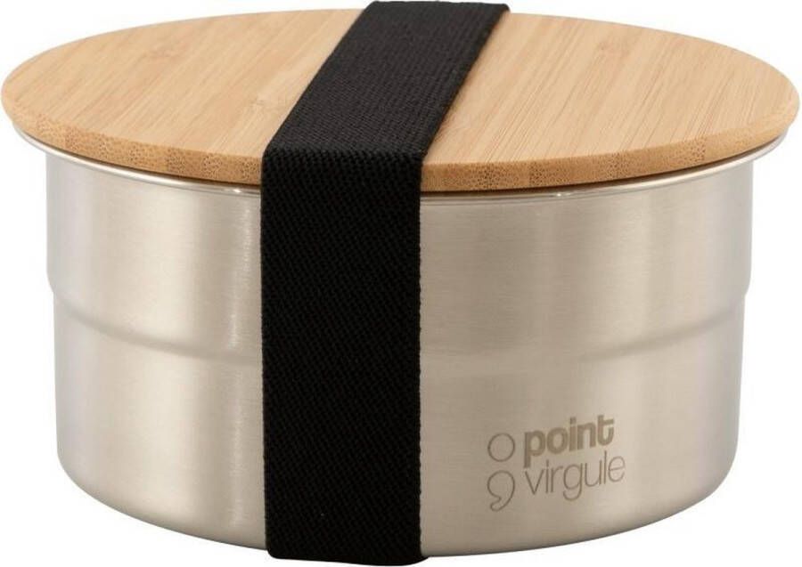 Point-Virgule Lunchbox rvs bamboe deksel 600 ml Ø 13 x H 7 cm