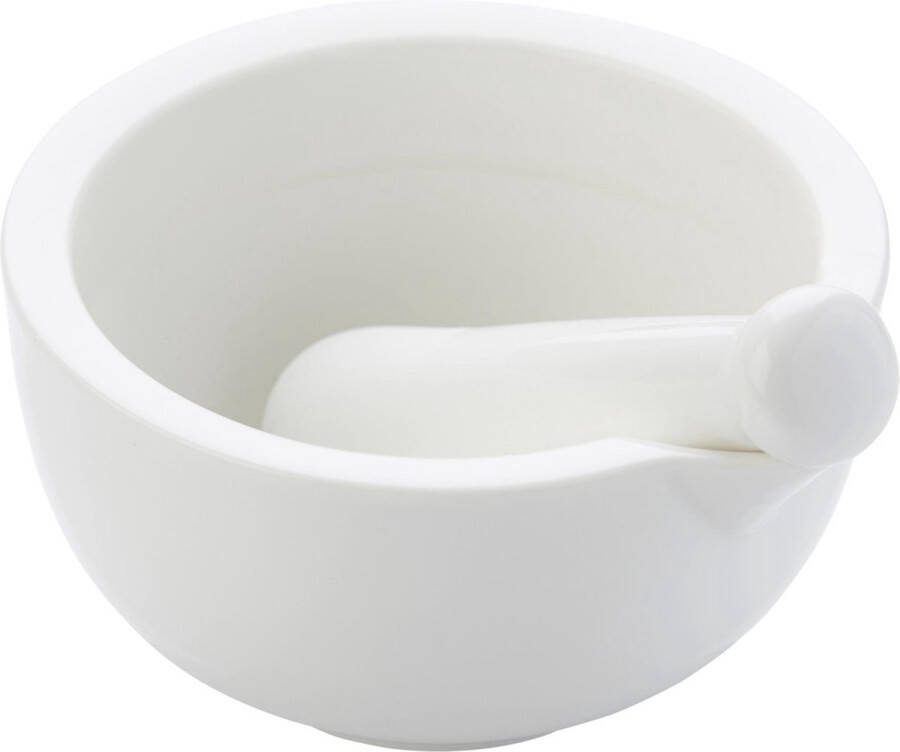 Point-Virgule Vijzel Met Stamper Porselein Wit 13.5 x 12.5 x 6.5 cm