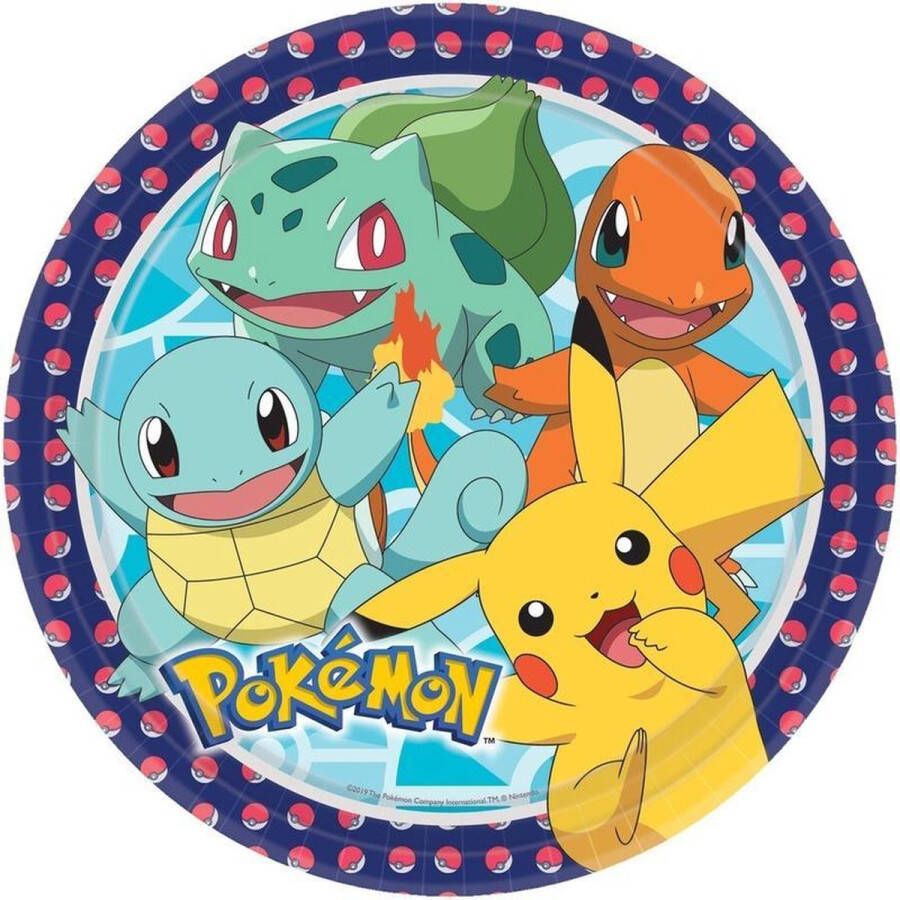 Pokémon 16x Pokemon themafeest kinderfeestje eetbordjes 22 8 cm Wegwerp papieren bordjes