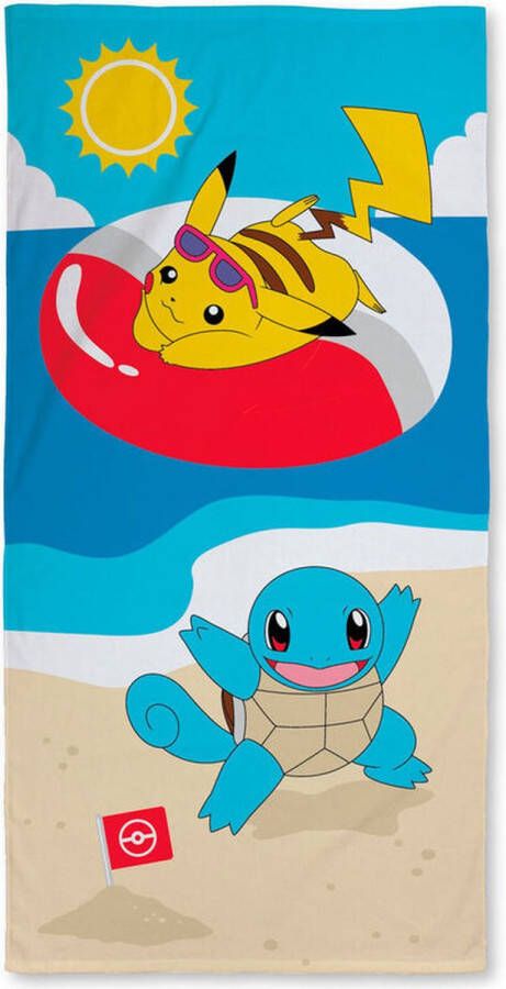 Pokémon Pokemon strand handdoek lichtblauw Zon Pikachu Boom 140 x 70 cm