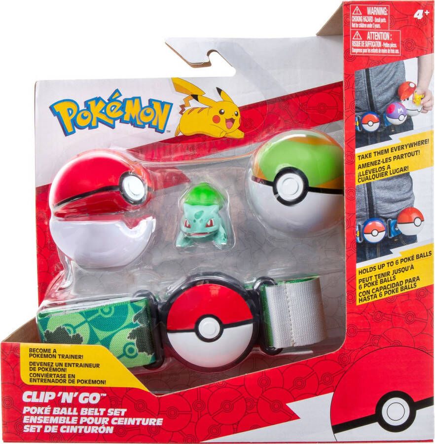 Pokémon Clip 'N' Go Poké Ball Riem Set Poké Ball Nest Ball en Bulbasaur figuur speelgoed speelfiguren
