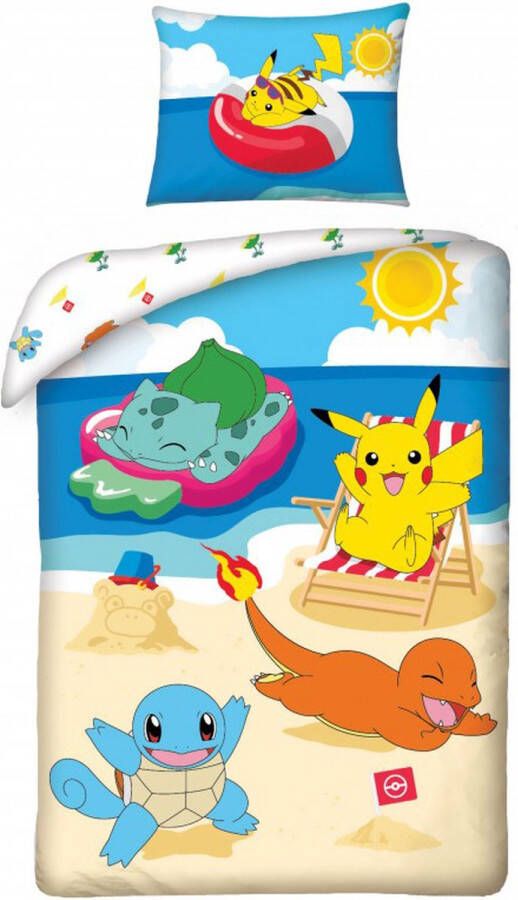 Pokémon Dekbedovertrek Beach Eenpersoons 140 X 200 Cm Katoen