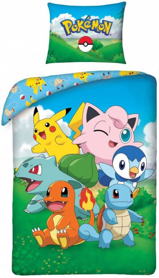 Pokémon Dekbedovertrek Family Eenpersoons 140 x 200 + 70 x 90 cm Katoen