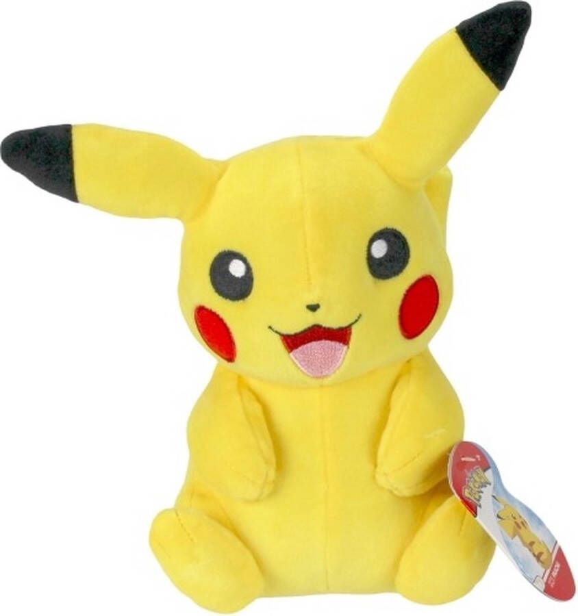 Pokémon Knuffel Pikachu Junior 20 Cm Pluche Geel zwart