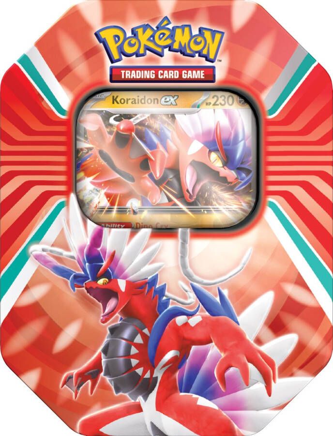 Pokémon Paldea Legends Tin 2023 Koraidon ex Kaarten