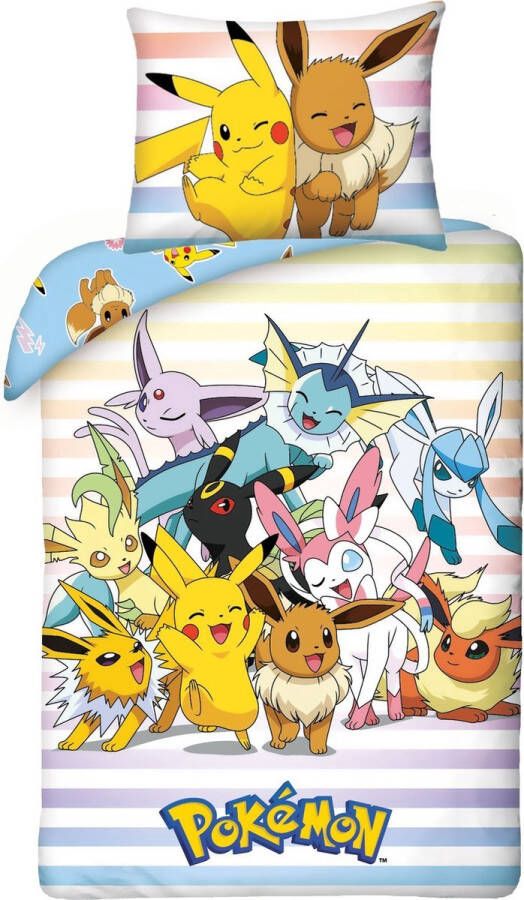 Pokémon Dekbedovertrek Catch &apos;Em All Eenpersoons 140 x 200 cm Katoen